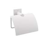 Toilet Roll Holder With Cover, Self-adhesive, White, Stick Collection