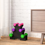 Six Dumbbells With Dumbbell Storage Rack | Pink