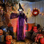 Voice Activated Halloween Animatronics Standing Witch | Purple
