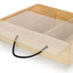 3 Bottle Bottle Pinewood Carry Case With Acrylic Lid | One Size | Brown