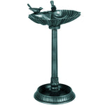 81cm Tall Bird Bath W/ 2 Decorative Birds For Garden | Green