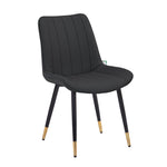 Set Of 2 Faux Leather Pu Padded Dining Chairs Kitchen Dining Room Chair Set | One Size | Black