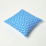 Blue Geometric Outdoor Cushion 45 X 45 Cm, Set Of 2 | 45cm x 45cm | Blue & White