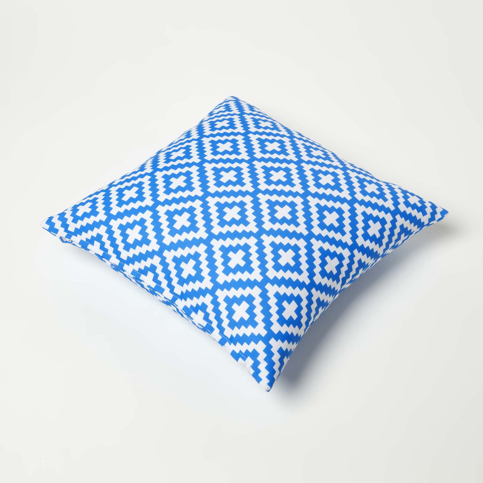 Blue Geometric Outdoor Cushion 45 X 45 Cm, Set Of 2 | 45cm x 45cm | Blue & White