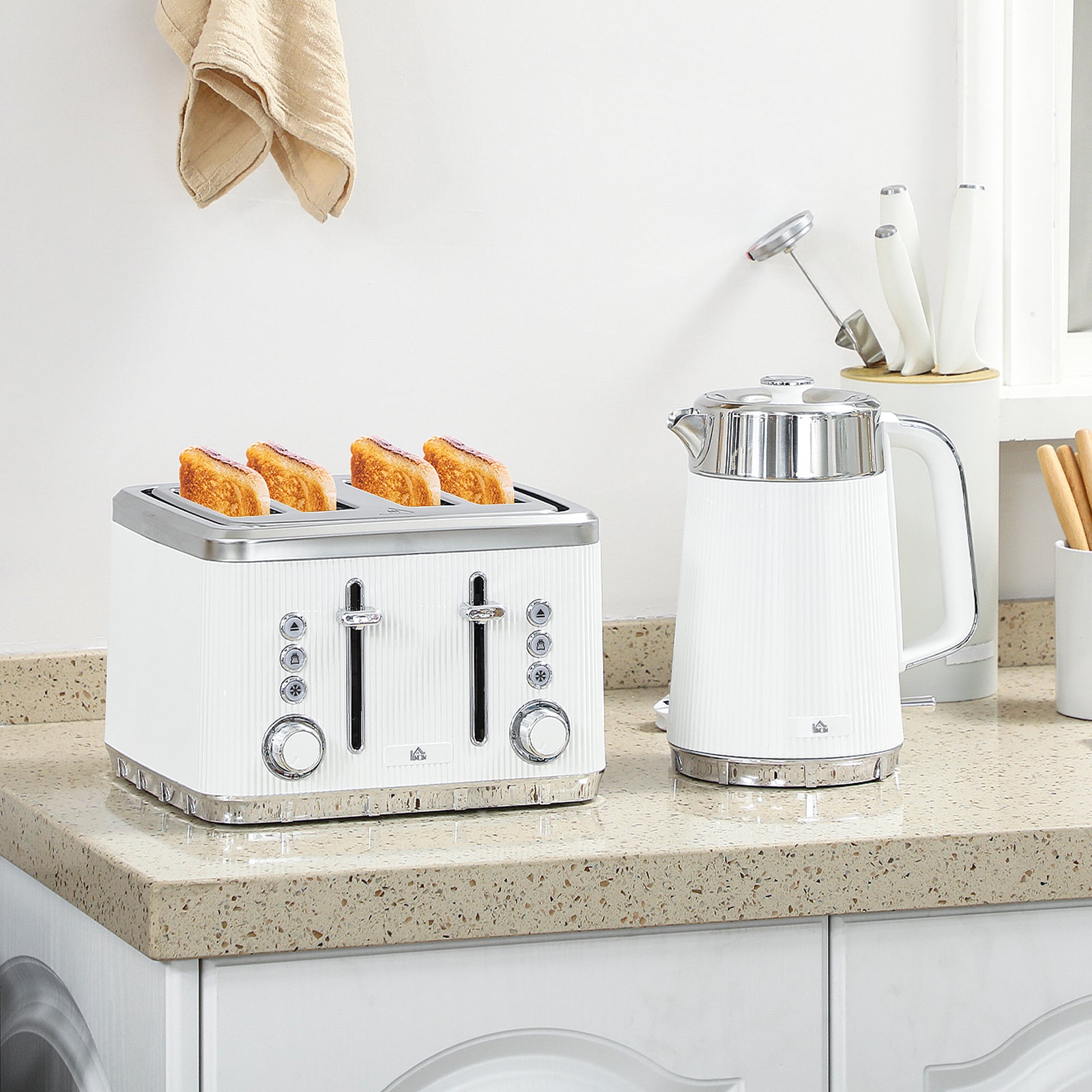 Rapid Boil Kettle & Toaster Set | White