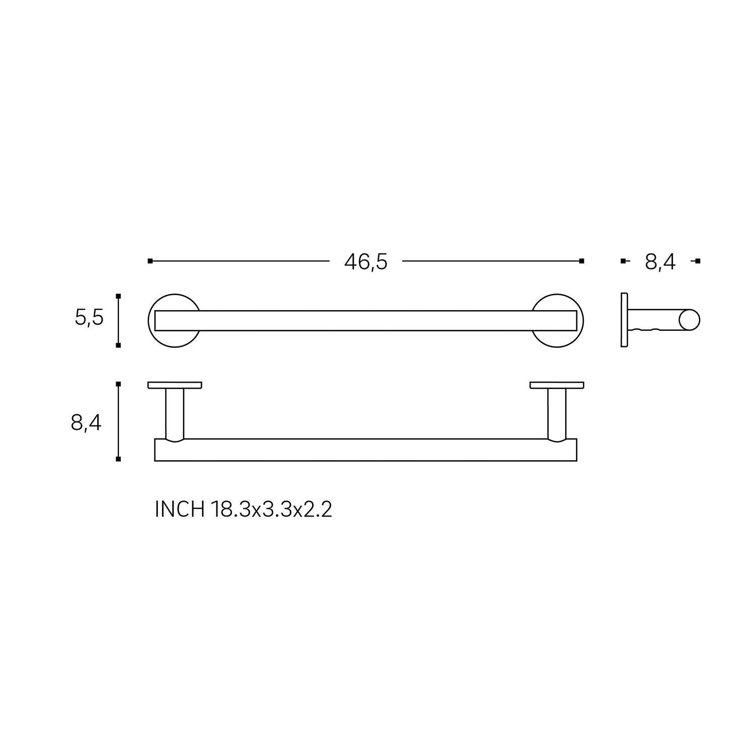 Towel Rail Brushed Copper Pvd Architect Sp (46cm)