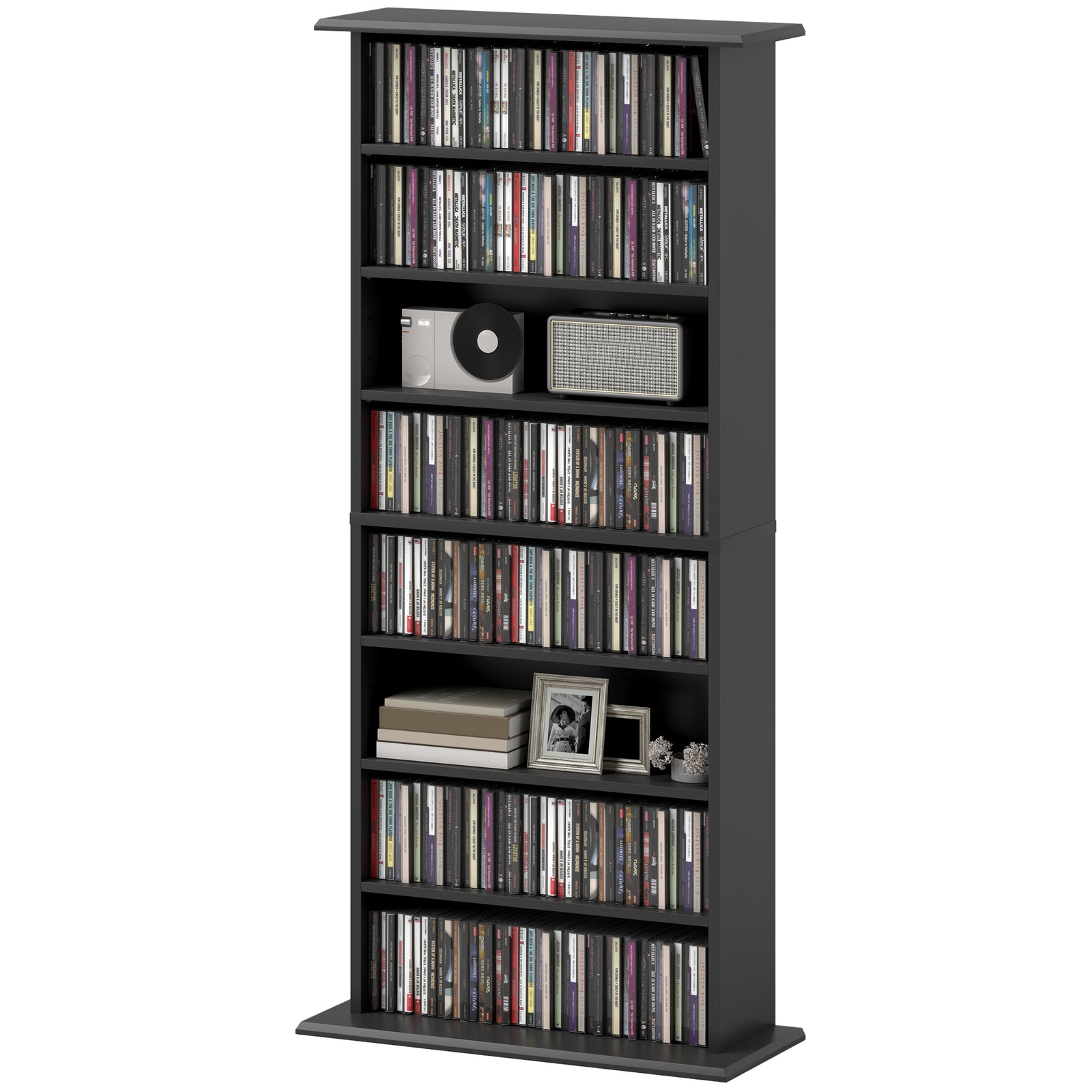 Cd Storage Unit Dvd Tower Blu-ray Storage Shelf For Office | Small | Black