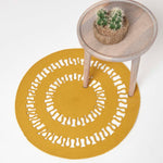 Crochet Braided Round Rug | 90cm | Mustard