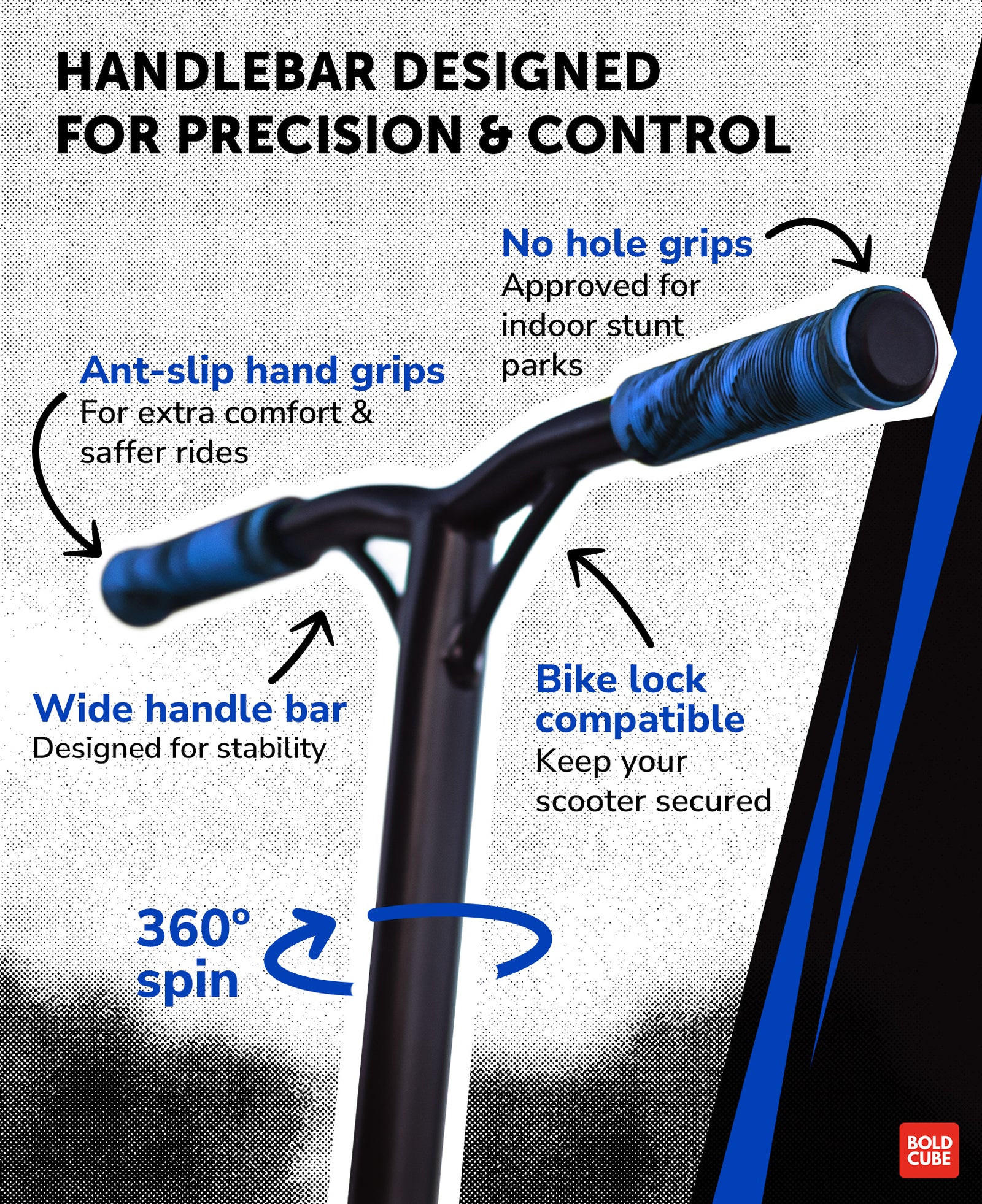 Deluxe Stunt Scooter | Navy Blue