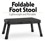 Folding Step Stool Premium, Heavy-duty Steel Home Diy Step Stool 150kg Capacity | Black