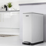 Slimline Dual Compartment Pedal Bin 50l | 50l | White
