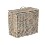 Grey Wash Rectangular Toilet Tidy Lidded Basket | One Size | Gray