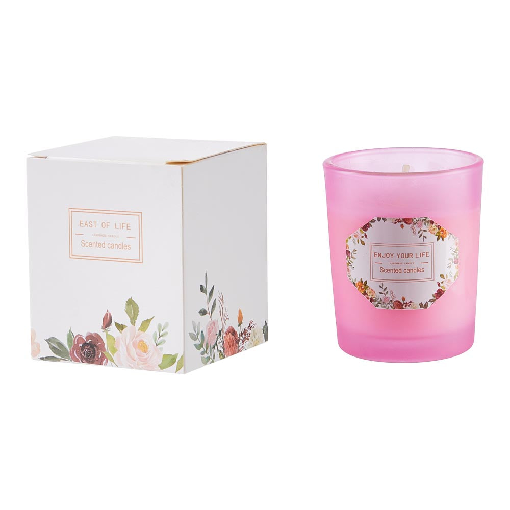 Lemon And Rose Soy Wax Scented Candle For Relaxation & Home Décor