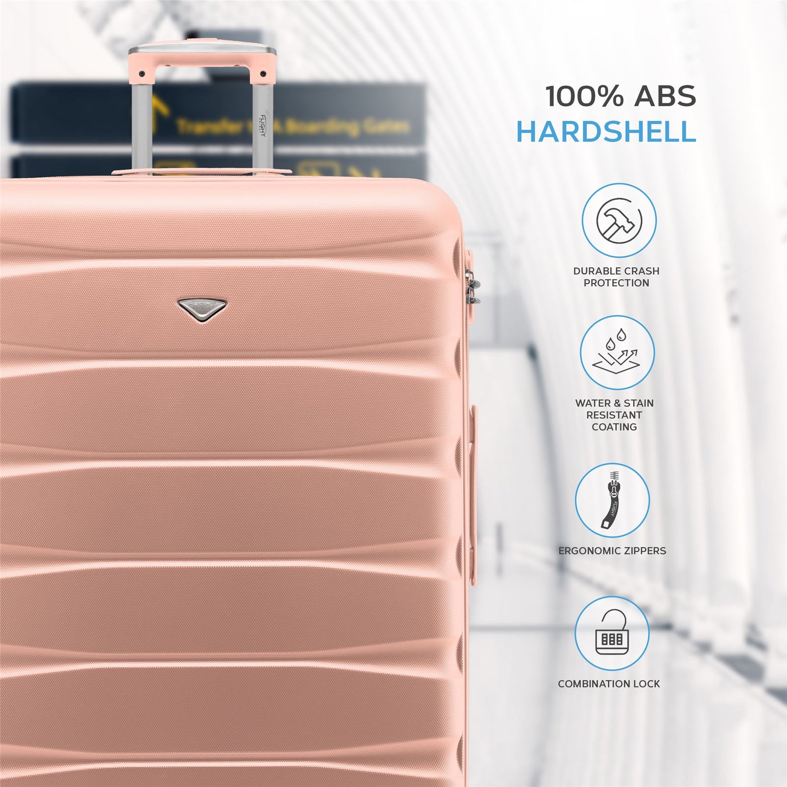 29" Large Suitcase Check-in Hold Luggage Hard Shell 4 Wheels Tsa Lock | Large | Rose