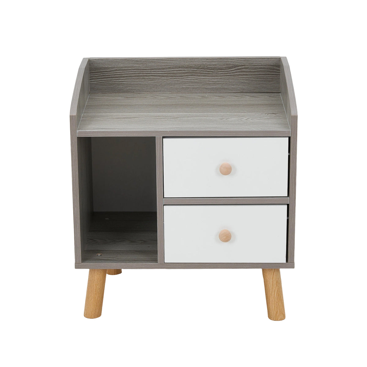 Breeins Compact Dual-drawer Bedside Table Nightstand