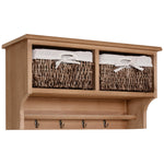 Entryway Coat Rack Wall Mounted Shelf Hooks 2 Baskets