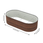 Brown Wood Grain Raised Garden Bed Oval-shaped Galvanised Steel Raised Garden Bed | Small