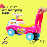 Baby Ride On Push Along Car With Steering Wheel And Horn | Pink