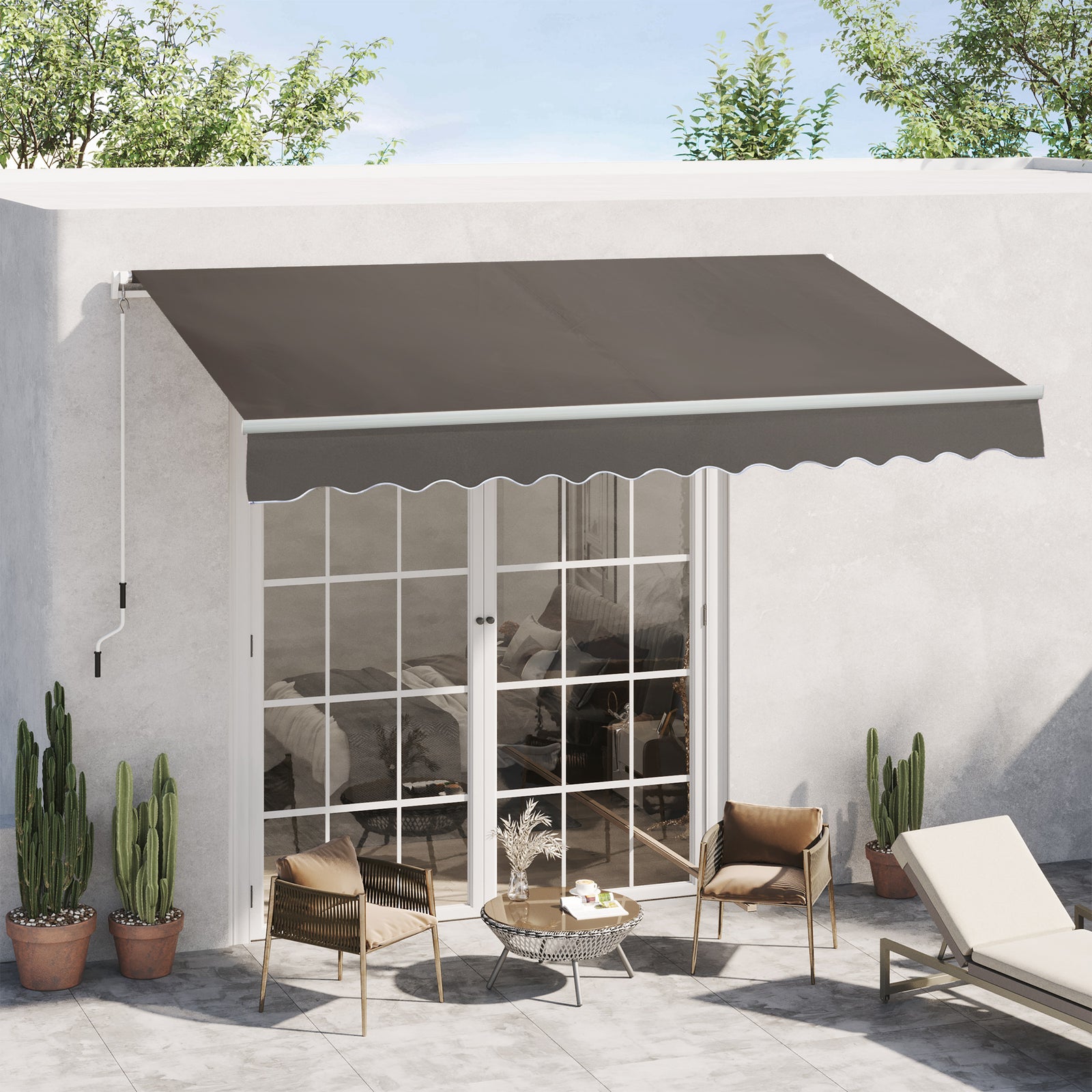 3x2m Manual Window Awning W/ Hand Crank