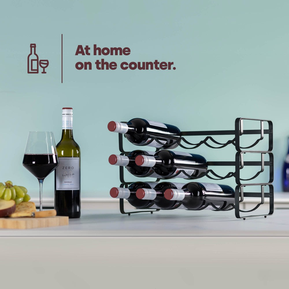 Modular Wine Rack Set Of 2 - Matte Black