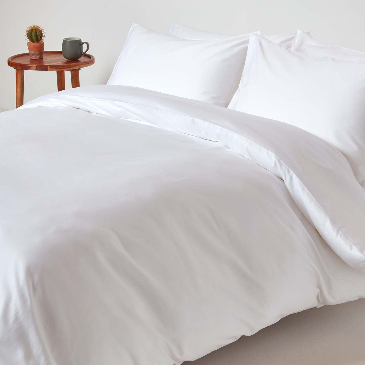 Organic Cotton Duvet Cover Set 400 Tc | Single | White