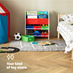Childrens Toy Storage With Bookshelves - Rainbow