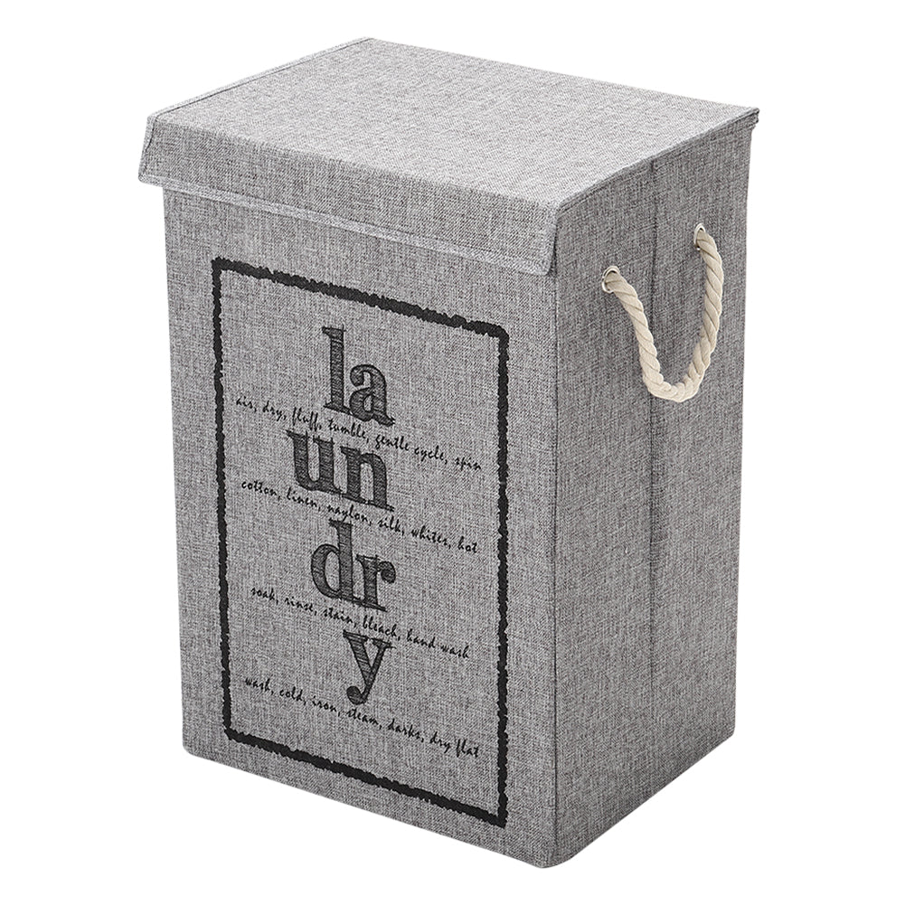 Living and Home Foldable Home Laundry Baskets Laundry Hamper With Lid And Rope Handles