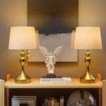 Table Lamps Set Of 2, Modern Bedside Lamps With Usb Ports | Gold