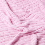 Combed Cotton Cable Knit Throw | 130cm x 170cm | Pink
