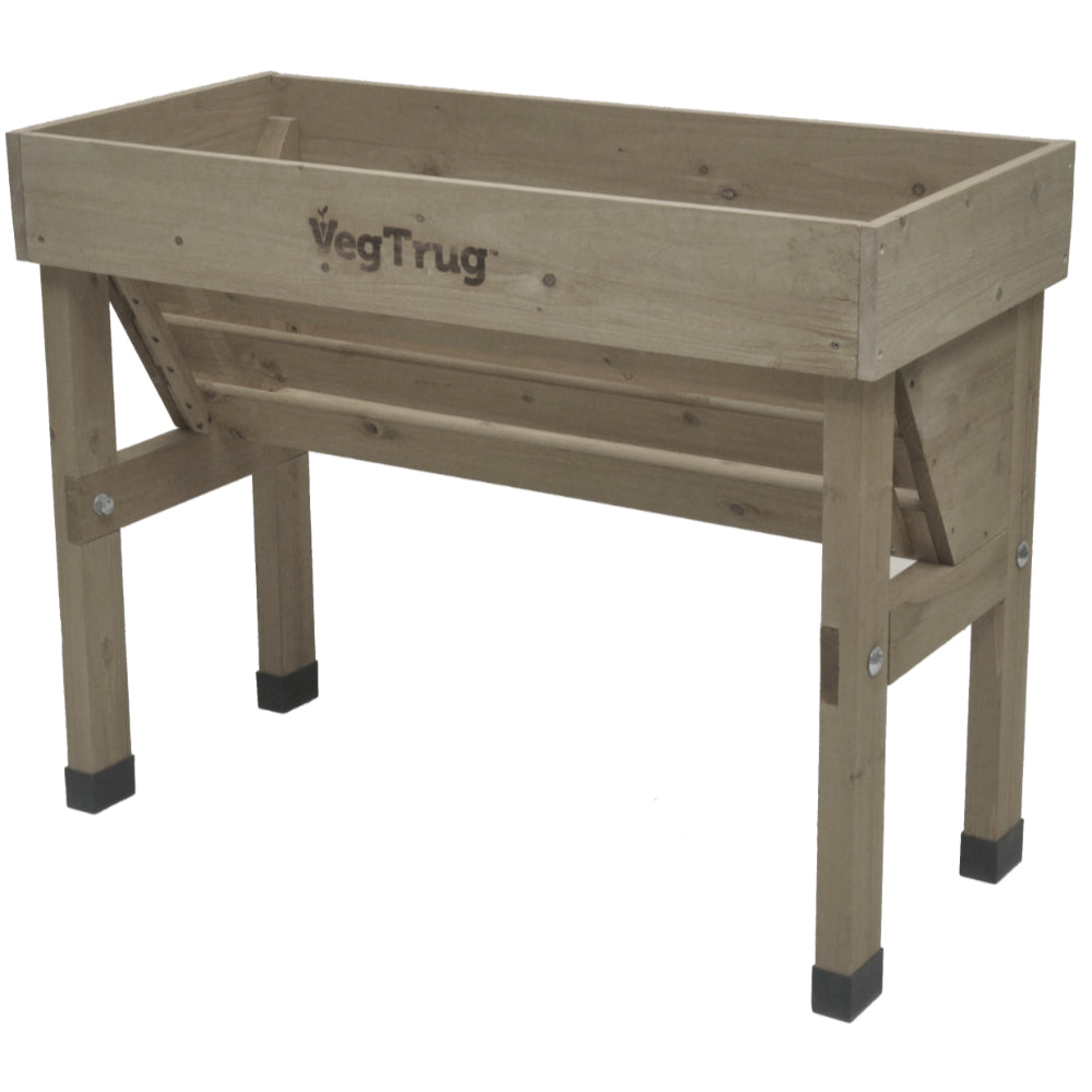 Raised Wooden Planter -Small Wall Hugger | Gray