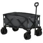 Outdoor Pull Along Folding Garden Trolley For Beach Camping | Dark Gray