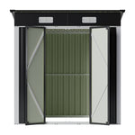 Breeins 6x4ft Lockable Metal Outdoor Storage Shed with Pent Roof, Double Hinge Doors & Air Vents, Weather-Resistant Garden Tool Storage House