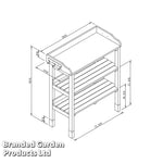 3-tier Wooden Potting Table Grey