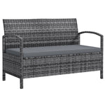 Rattan Garden Bench W/ 125l Storage, Cushioned Outdoor Bench