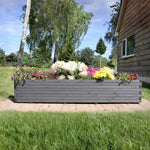 Pine Wooden Trough Planter With Feet | 140cm x 42cm x 38cm | Gray