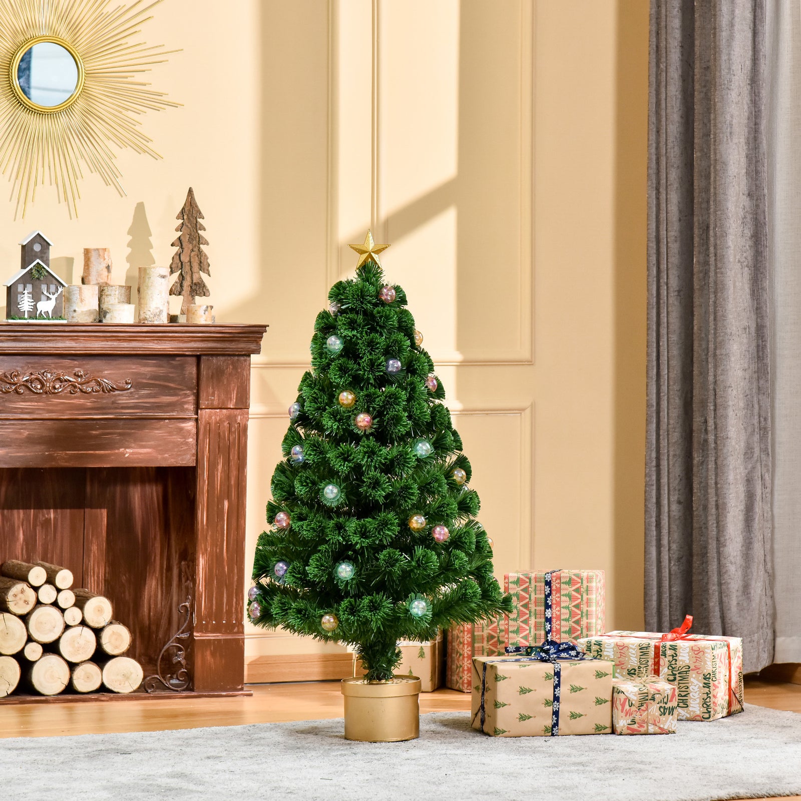 3/4/5ft Prelit Christmas Tree Fiber Optic Home | 3ft | Green