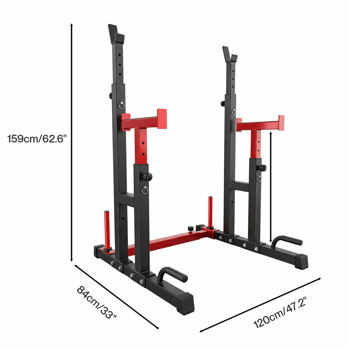 Centra Squat Rack 250kg Adjustable Bench Press Stand Power Rack Black