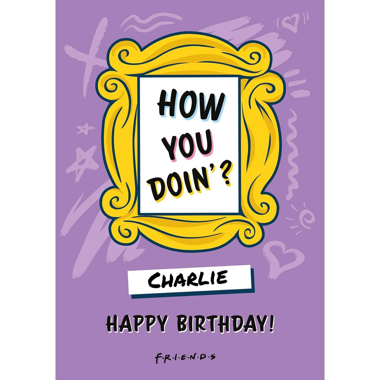 Personalised 'how You Doin'?' Birthday Card Official Product