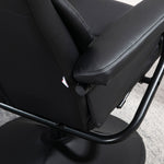 HOMCOM Pu Leather Swivel Recliner Armchair With Ottoman, Black