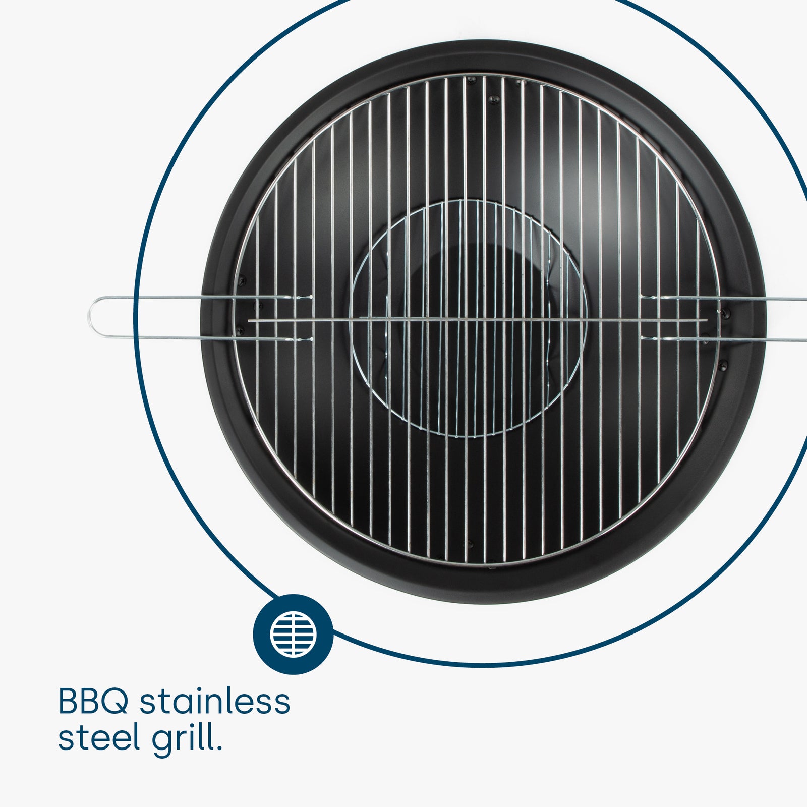 Foldable Round Fire Pit - Black