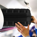 Set Of 3 Hard Shell Suitcase Cabin & Check In Cases With Tsa Lock - Overhead Cabin With Medium & Large Check-in Bag | Set of 3 | Jet Black
