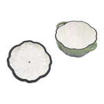 Enamelled Cast Iron Pumpkin Dutch Oven With Lid And Handles | Green