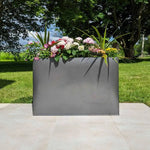 Long Zinc Galvanised Tall Trough Planter | 80cm x 25cm x 60cm | Silver Black