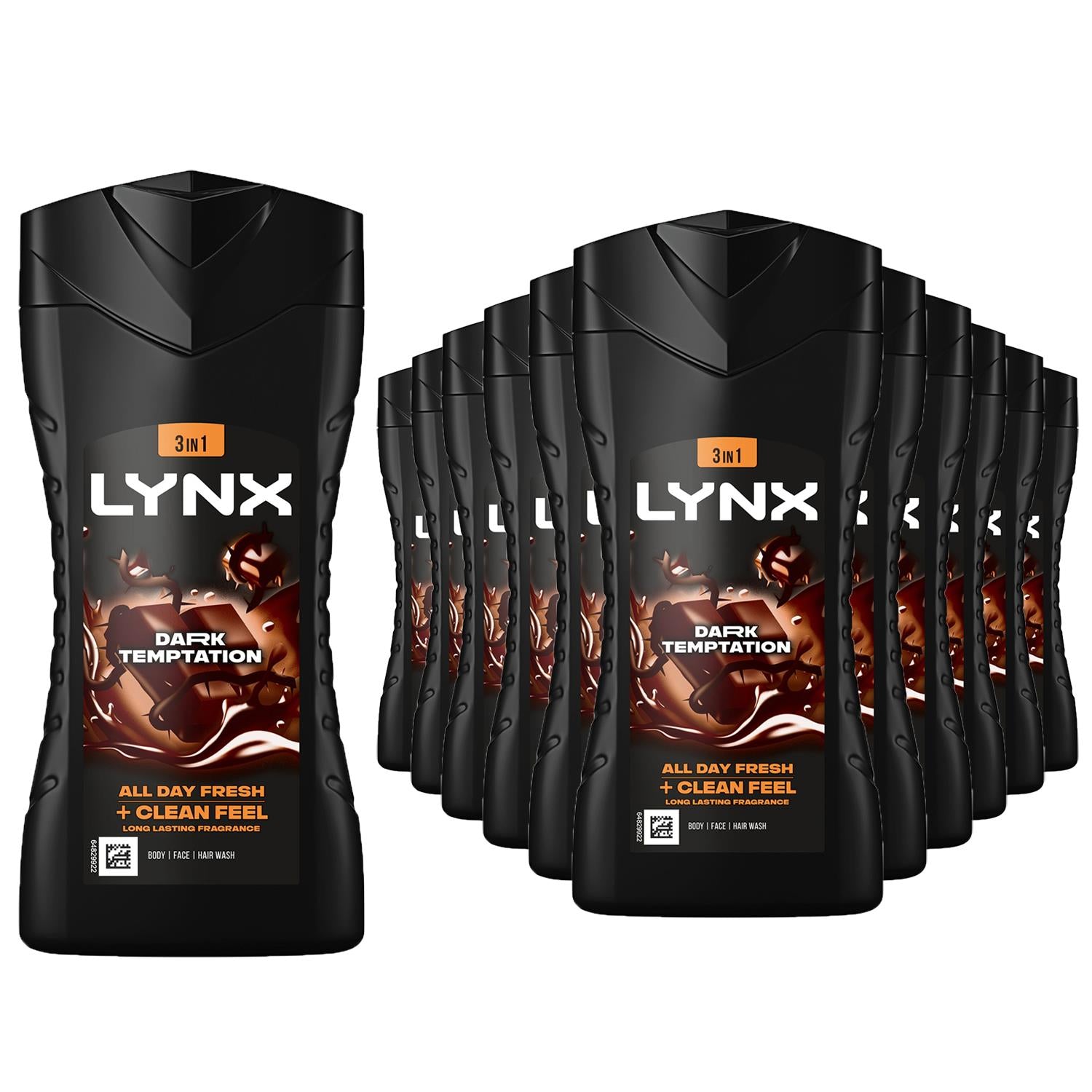Dark Temptation 12h Refreshing Fragrance Shower Gel Body Wash For Men 225ml | Set of 18