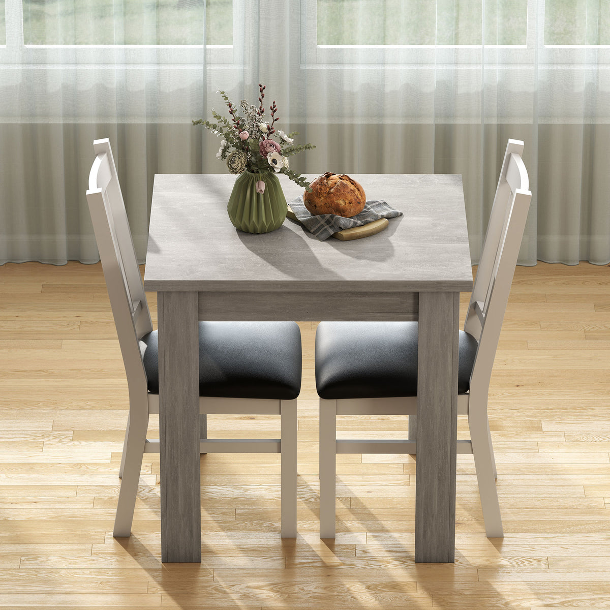 HOMCOM Folding Dining Table For 4-6, Drop Leaf Table For Small Spaces, Grey