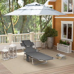 Outsunny Dark Grey Beach Lounger With Pillow