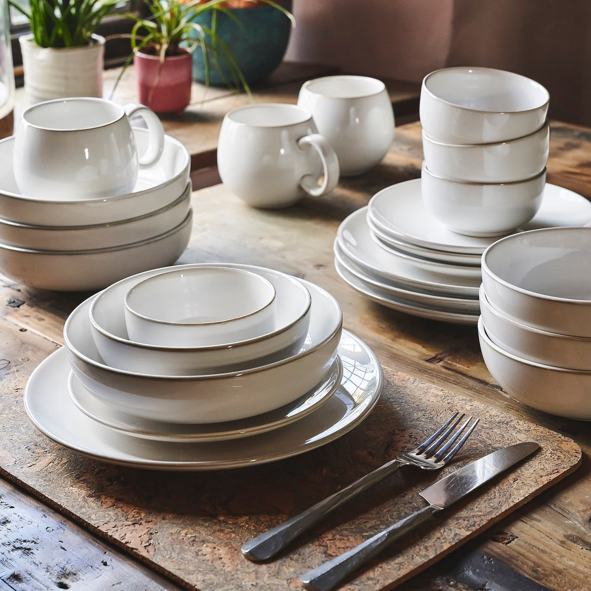 Set Of 4 Nordic Stoneware Dipping Bowls | Set of 4 | White