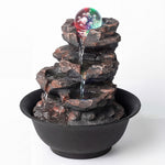 Spector Water Fountain Tabletop Water Feature 3-speed Flow Resin Rock Brown
