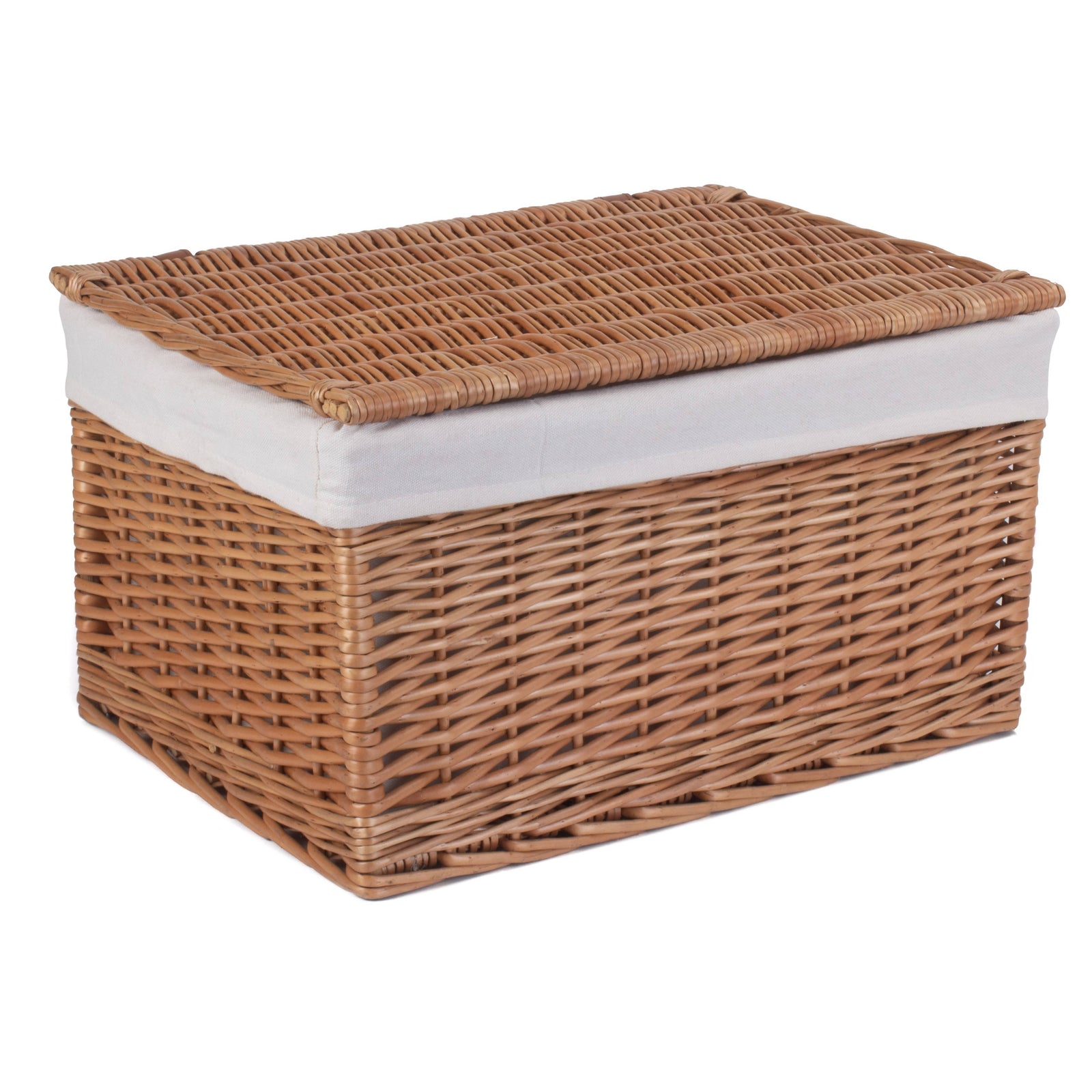 Wicker Light Steamed Cotton Lined Storage Basket | Large | Brown