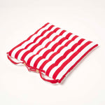 Red Stripe Seat Pad With Button Straps 100% Cotton, 40 X 40 Cm | Set of 1 | Red